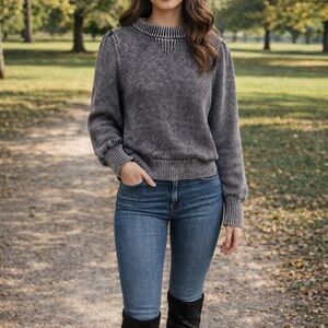 Chic Charcoal Women's Turtleneck Sweater